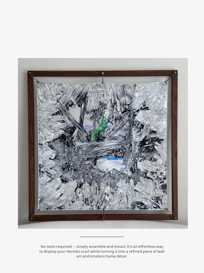 Hermès Scarf Frame – Hanging Display System | Hermès Inspired Wall Art | Vintage Scarf Decor | Frameless Silk Scarf Frame