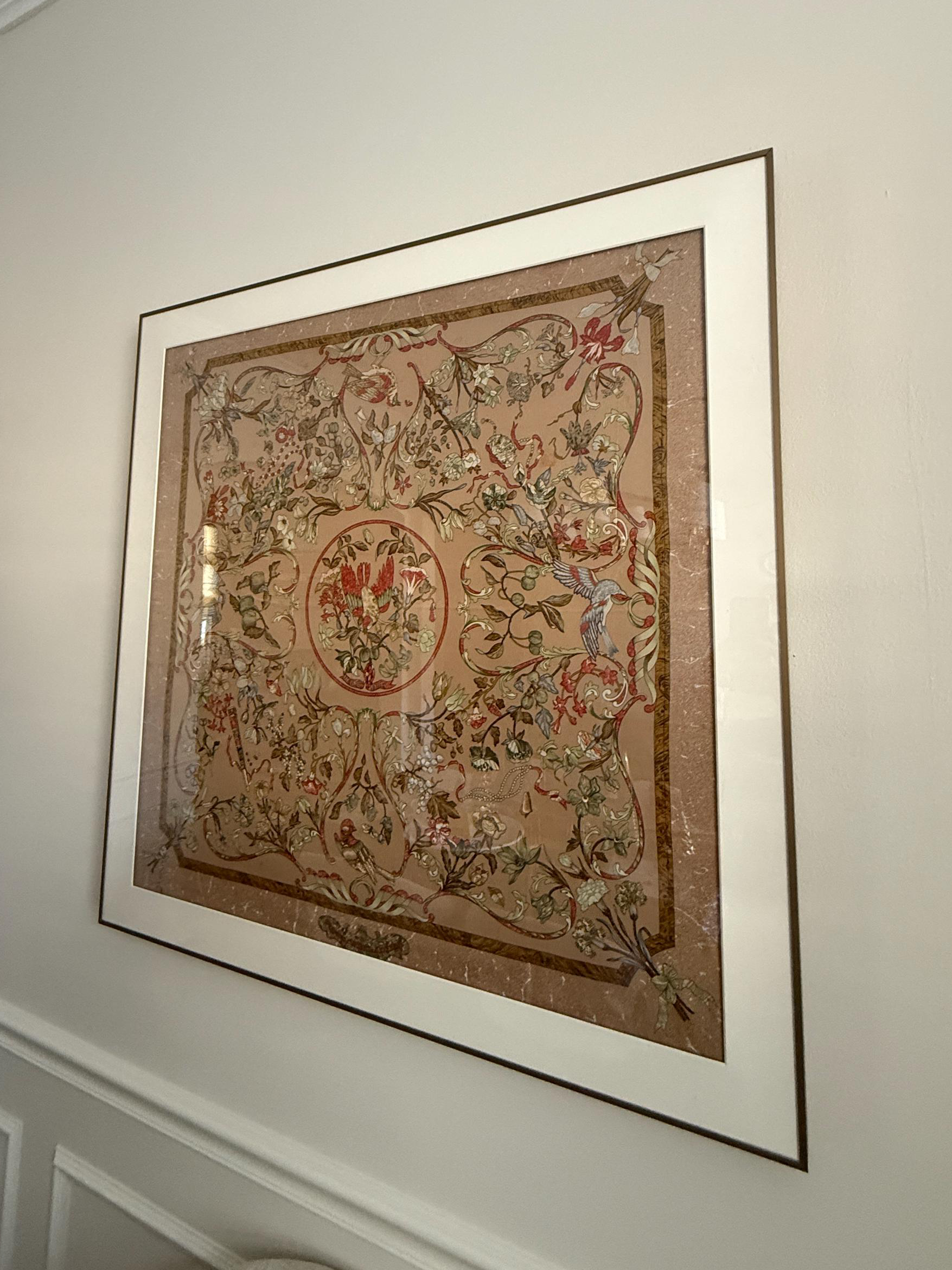 scarf frame, hermes scarf frame, hermes scarf framed, silk scarf frame, hermes scarf framing, scarf framing, acrylic scarf frame