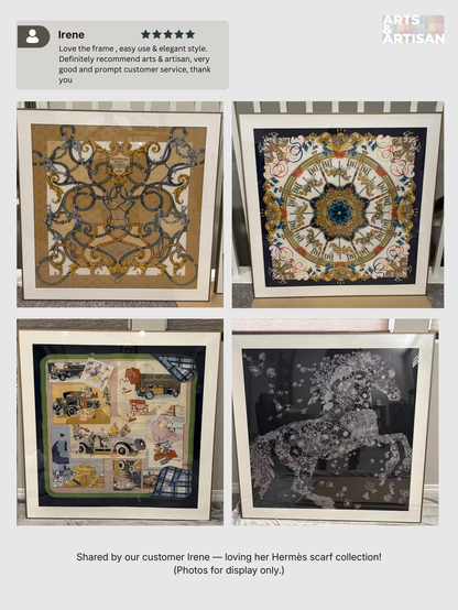 scarf frame, hermes scarf frame, hermes scarf framed, silk scarf frame, hermes scarf framing, scarf framing, acrylic scarf frame