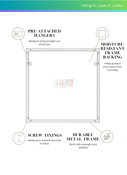 Gallery Wall Frame 17x17" Black Aluminum | Slim Modern Minimalist Picture Frame Art Display