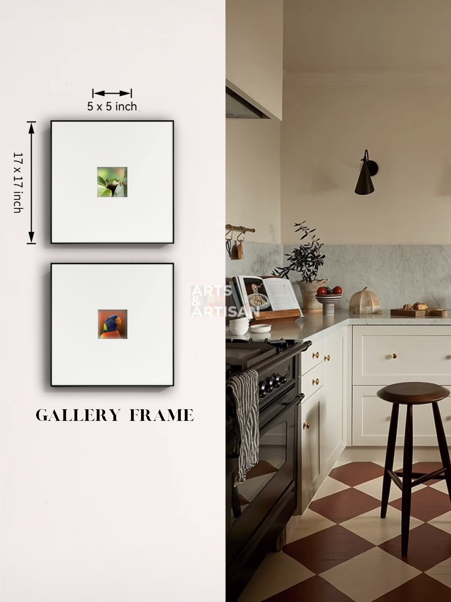 black aluminum frame, Gallery Wall Frame, metal picture frame,17x17 Frame, minimalist art frame, framed wall decor, modern home decor, wall art frame, square picture frame, slim picture frame, black gallery frame