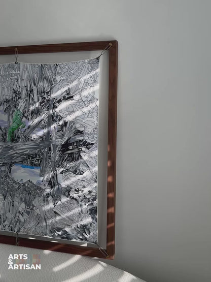 Hermès Scarf Frame – Hanging Display System | Hermès Inspired Wall Art | Vintage Scarf Decor | Frameless Silk Scarf Frame